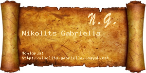 Nikolits Gabriella névjegykártya